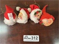 Anna Lee Santa Ornaments 4 pieces