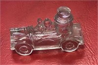 Pumper Fire Truck Glass Candy Container