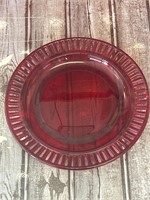 Monica Bratt Red Glass Plate 9 Inch