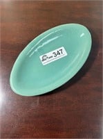 Oval  Teal dish marked BB