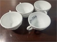 4 milk glass coffee/tea cups