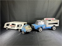 Vintage Tonka Car Carrier and Buddy L Pepsi Trucks