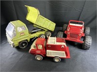 Vintage Tonka Trucks: Dump Truck, Jeep and Firetru