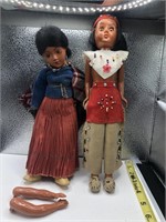 Vintage Native American Dolls, set of 2 needs