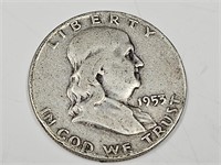 1953 D Silver Franklin Half Dollar Coin