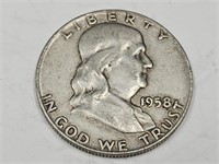 1958 D Silver Half Dollar Coin
