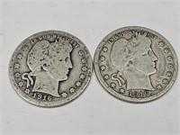 1916 D Silver Barber Quarter Coin (2)