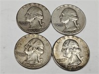 1957 Silver Washington Quarter Coins (4)