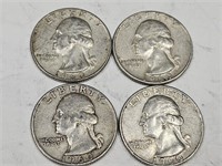 1960 D Silver Washington Quarter Coins (4)