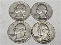 1956 Silver Washington Quarter Coins (4)