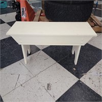 .Small White Bench