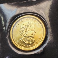 24K  1G Maple Leaf Fine 9999 Coin