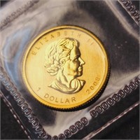 24K  1G Maple Leaf Fine 9999 Coin