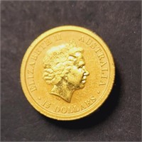 24K  1/10 Oz 15 Dollar Australian  Coin