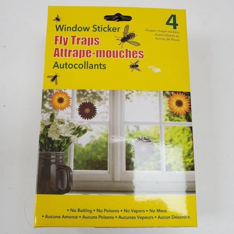Fly Traps, Window Stickers (flower Shaped) 4pk