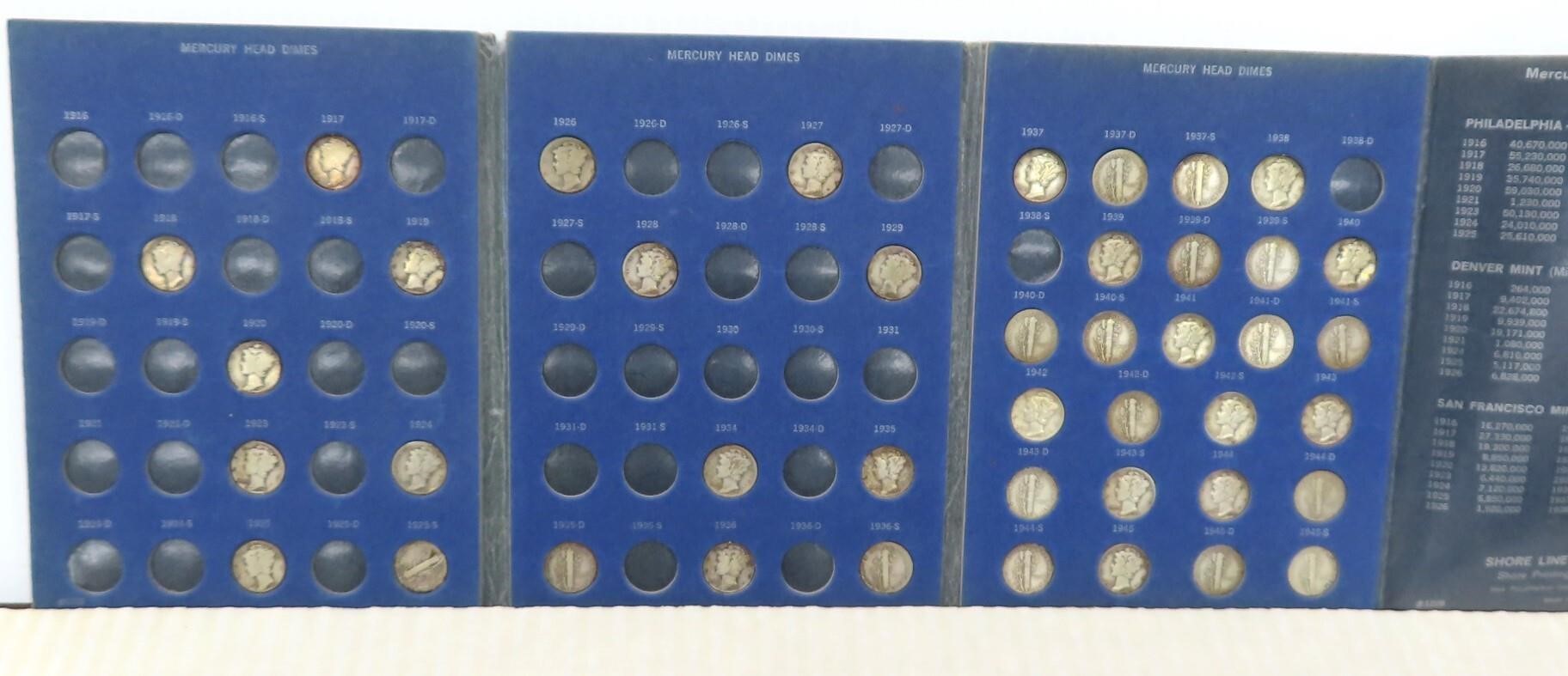 Forty-Two (42) Silver Mercury Dimes Melt Value $83
