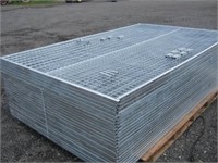 (25) Galvanized Construction Fence Panels