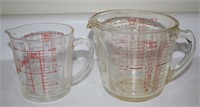 Pyrex 1 Qt + Fire King 2 Cup Glass Measuring Cups