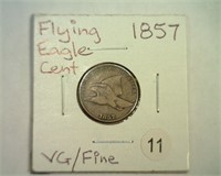 1857 FLYING EAGLE CENT VG/F