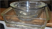 (3) Vtg Glass Pyrex Baking Dishes w/ 022 1qt +