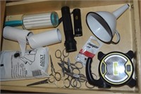 Whatnot "Junk" Drawer lot w/ Enamelware Funnel+