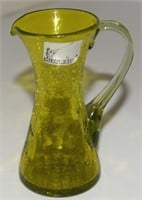 MCM Pilgrim Yellow-Green Miniature Glass Pitcher