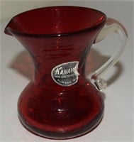 MCM Kanahwa Ruby Red Glass Miniature Pitcher