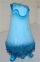 Vtg Sowerby Piasa Bird Blue Opalescent Glass Swung