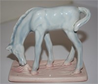 Vtg Cemar Pottery Blue & Pink Horse Foal Figure