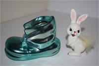 Vtg Japan Ceramic Bunny Rabbit Figure + Boot