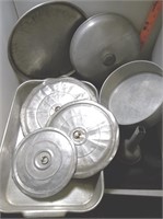 Vtg Aluminum Pans, Lids, Funnel