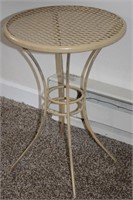 Tan-Painted Metal Plant Stand 18t x 13 in diam