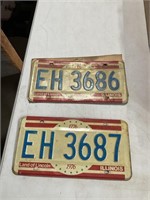 Two Pair of Sequential 1976 Plates
