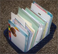 Plastic Basket Full of Unused Cards + Envelopes
