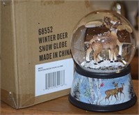 Collections Etc. Winter Deer Snow Globe in Box