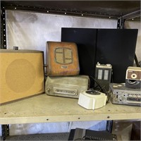 Contents of Shelf Vintage Electronic Equipment w/