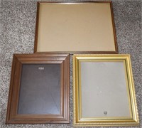 (3) Vtg-Modern Picture Frames w/ Deep Set Gold