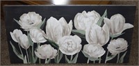 $80 Hobby Lobby Stretched Canvas White Floral Art