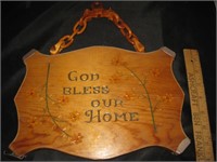Vintage Wooden Jesus saves & God Bless Home