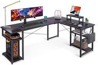 ODK 66" L Shaped Computer Desk with Storage Shelve