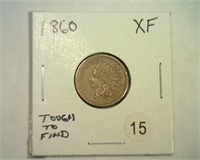1860 INDIAN CENT XF TOUGH TO FIND