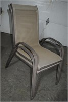(2) Stacking Metal & Nylon Mesh Deck Chairs