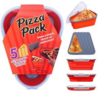 AVIMYA.Pizza Lunch Box, Portable Silicone Folding