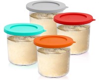 Ice Cream Containers with Silicone Lids 4 Pack - N