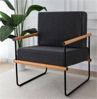 MAXYOYO Dark Grey Framed Upholstered Armchair - NE
