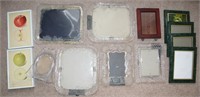 Picture Frame Lot: Glass/Crystal, Green + (2)