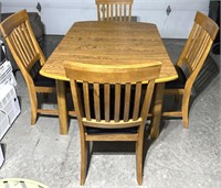 Contemporary Drop Leaf Dining Table + 4 Chairs