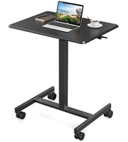 Small Mobile Rolling Standing Desk, Black - UNUSED