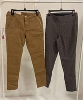 Women's pants, qty 2, black pattern size 6, brown