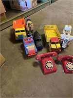 Box of antique toys